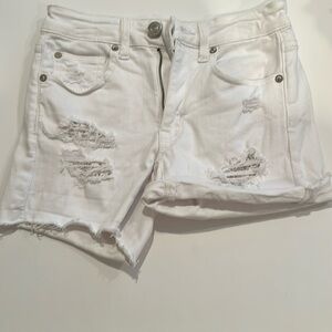 American Eagle white denim shorts